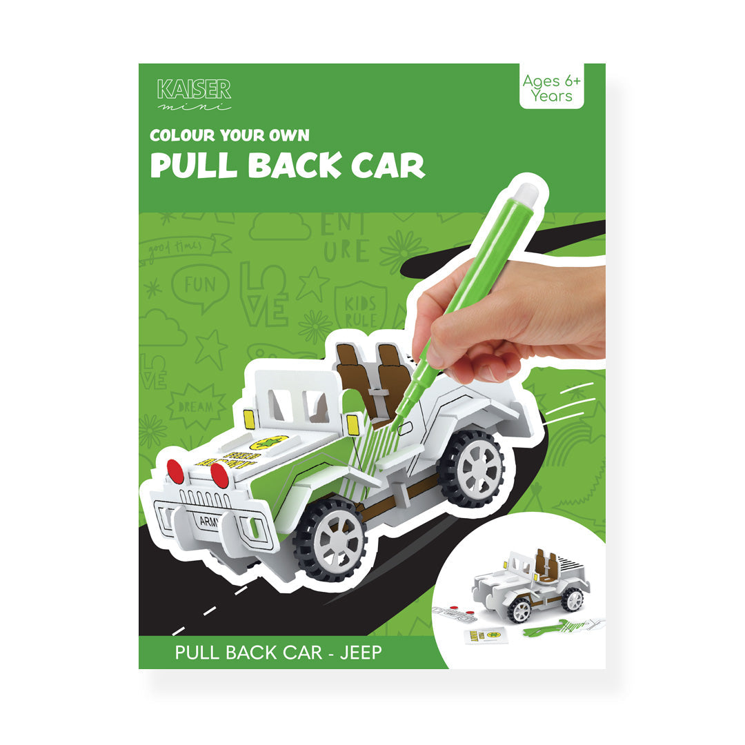 Kaiser Creative Club - Kids CYO Pull-Back Car - JEEP